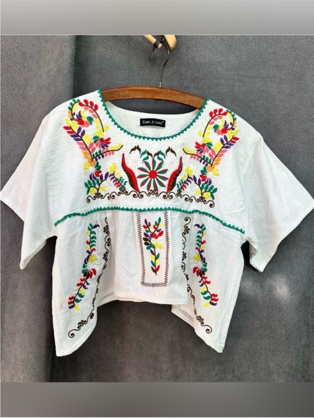 Oaxaca embroidered Mexican peasant top